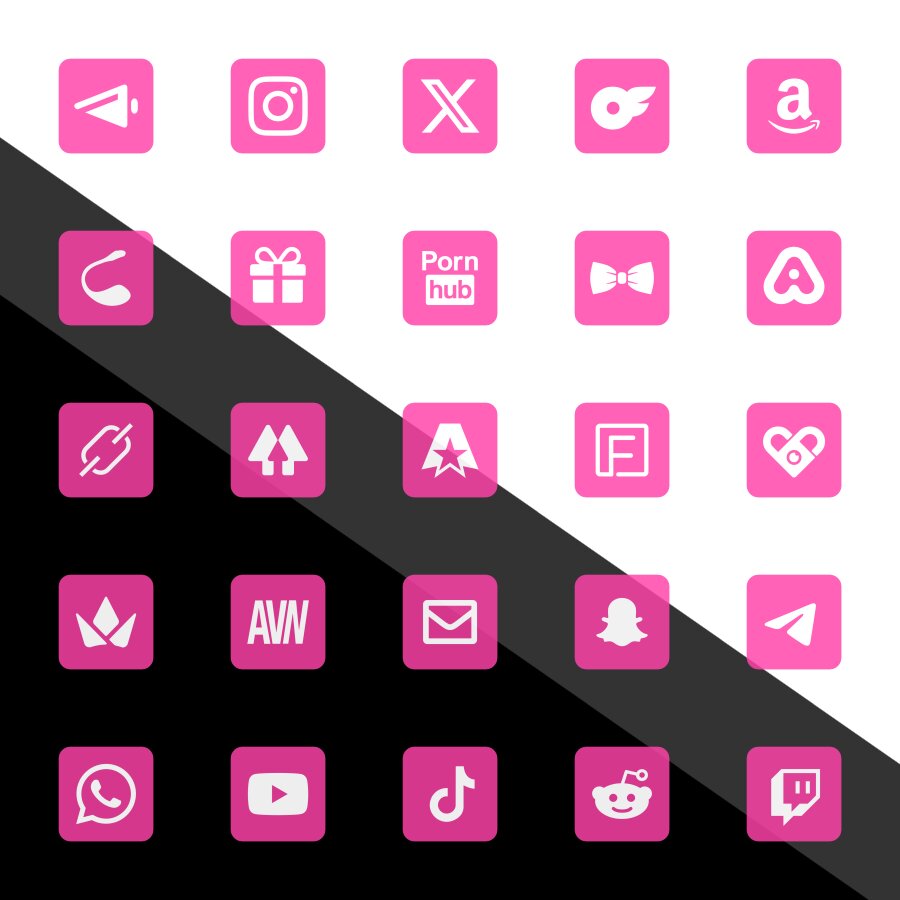 White on Pink — Chaturbate icon pack